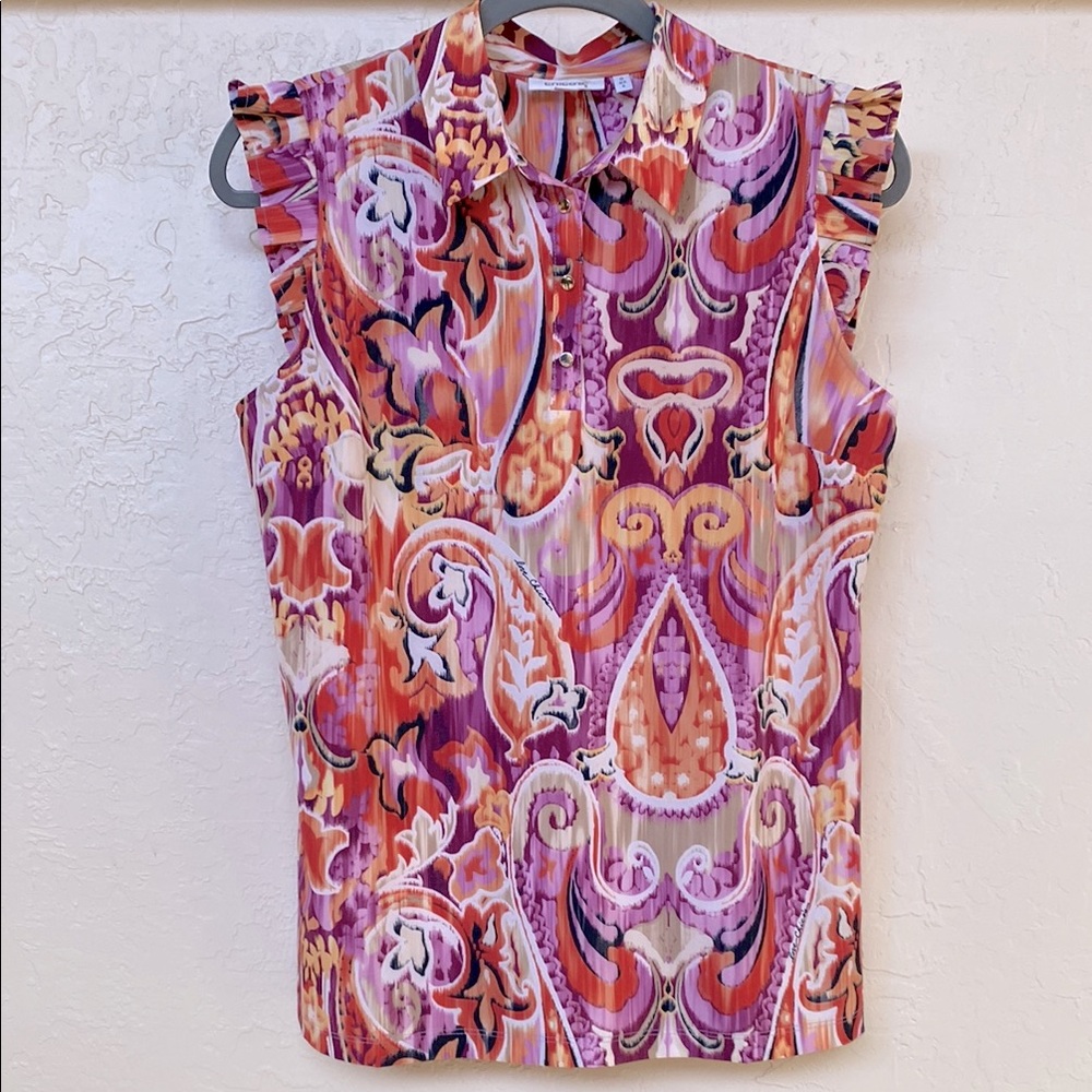 NWOT Chico’s Non-Iron Paisley Blouse